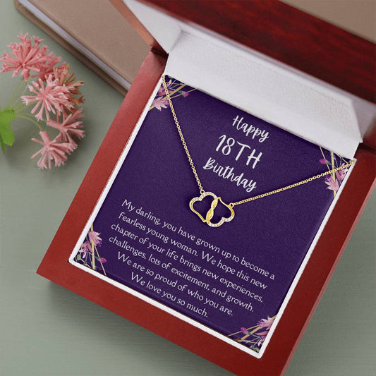 Happy 18th Birthday Infinity Hearts Necklace