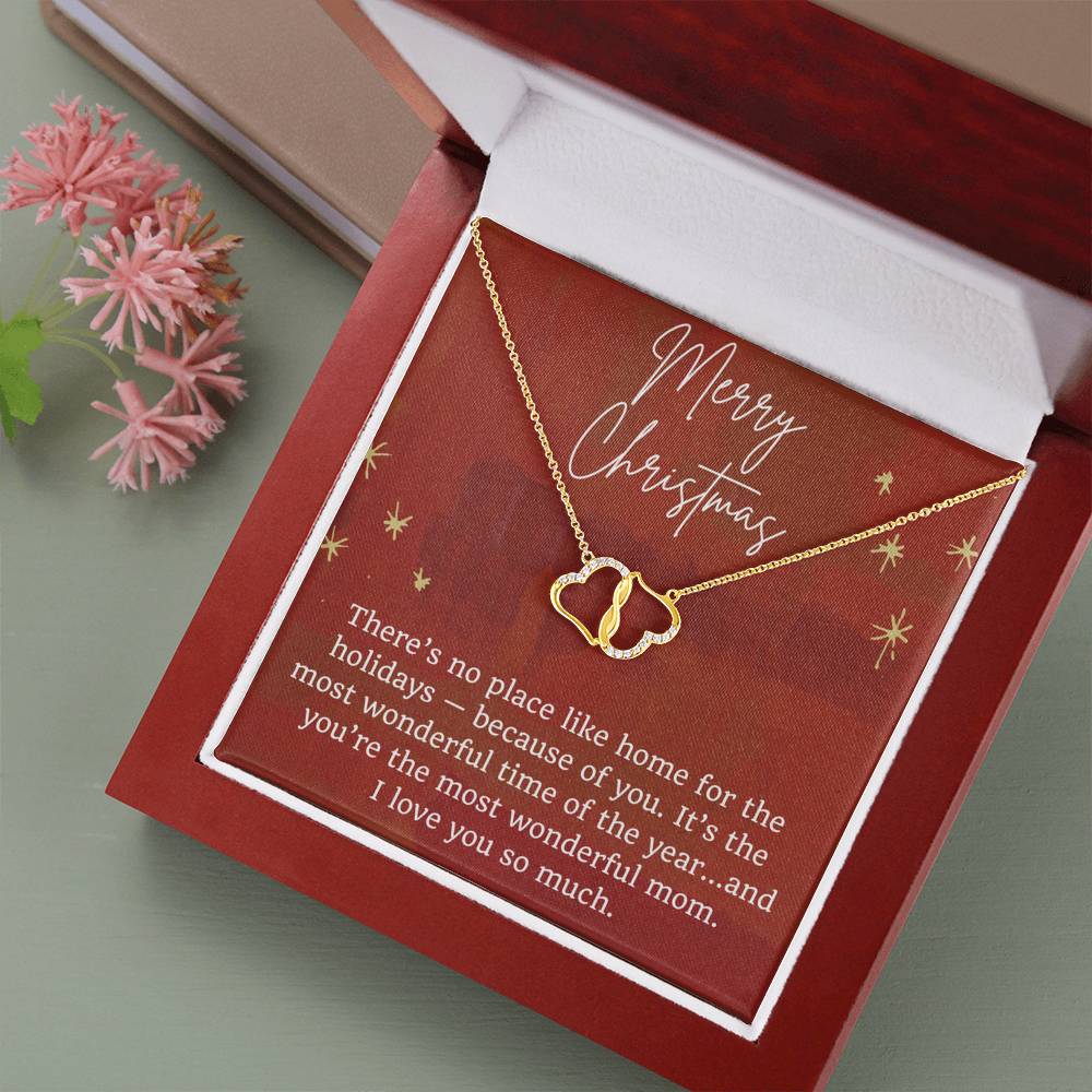 Merry Christmas to Mom Infinity Heart Necklace