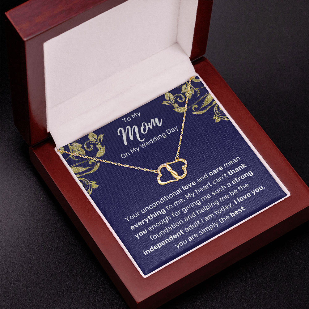 To My Mom On My Wedding Day Infinity Hearts Necklace