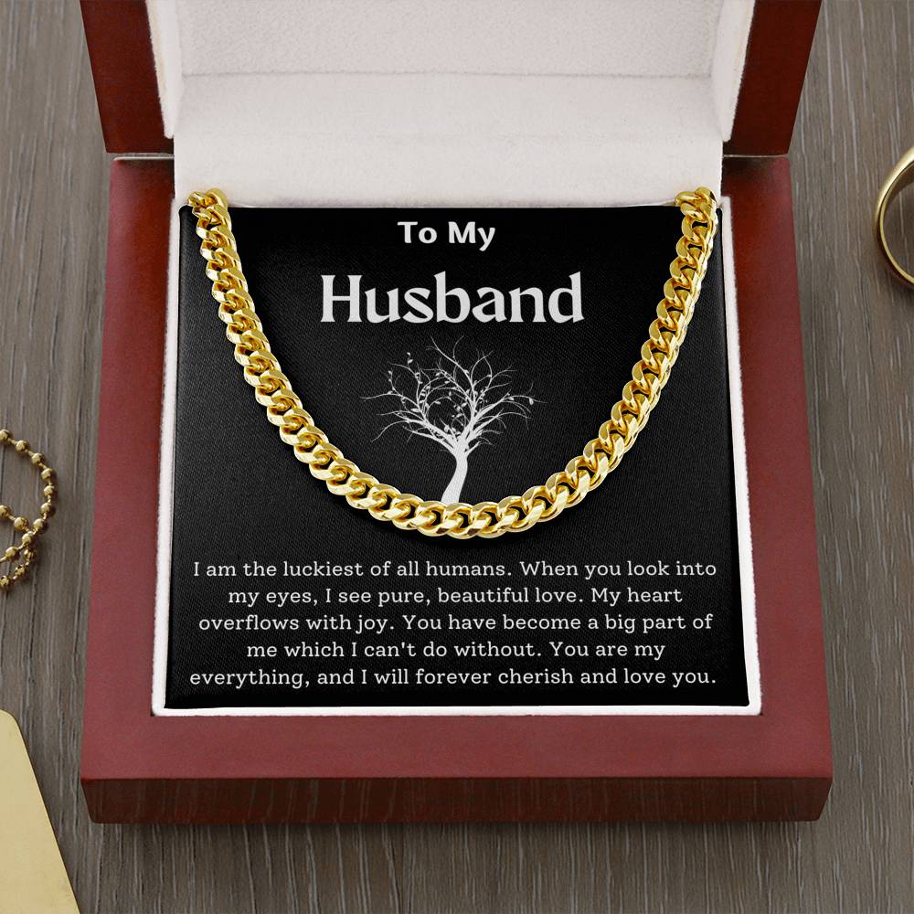 To My Husband Cuban Link Chain Necklace