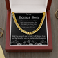 To My Bonus Son Cuban Link Chain Necklace