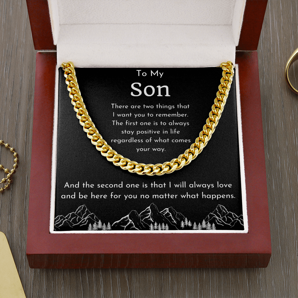 To My Son Cuban Link Chain Necklace