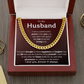 To My Husband Gradient Cuban Link Chain Necklace