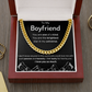 To My Boyfriend Cuban Link Chain Necklace