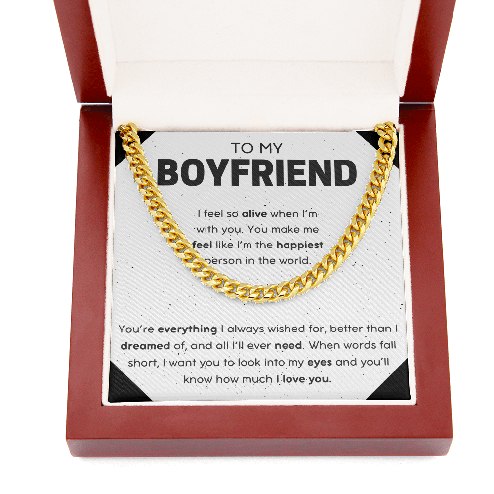 To My Boyfriend Cuban Link Chain Necklace