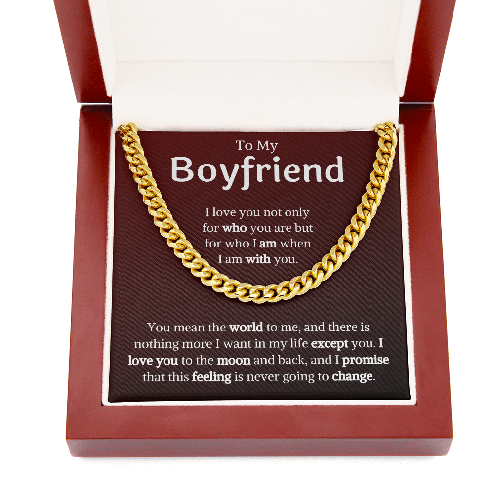 To My Boyfriend Gradient Cuban Link Chain Necklace