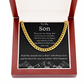 To My Son Cuban Link Chain Necklace