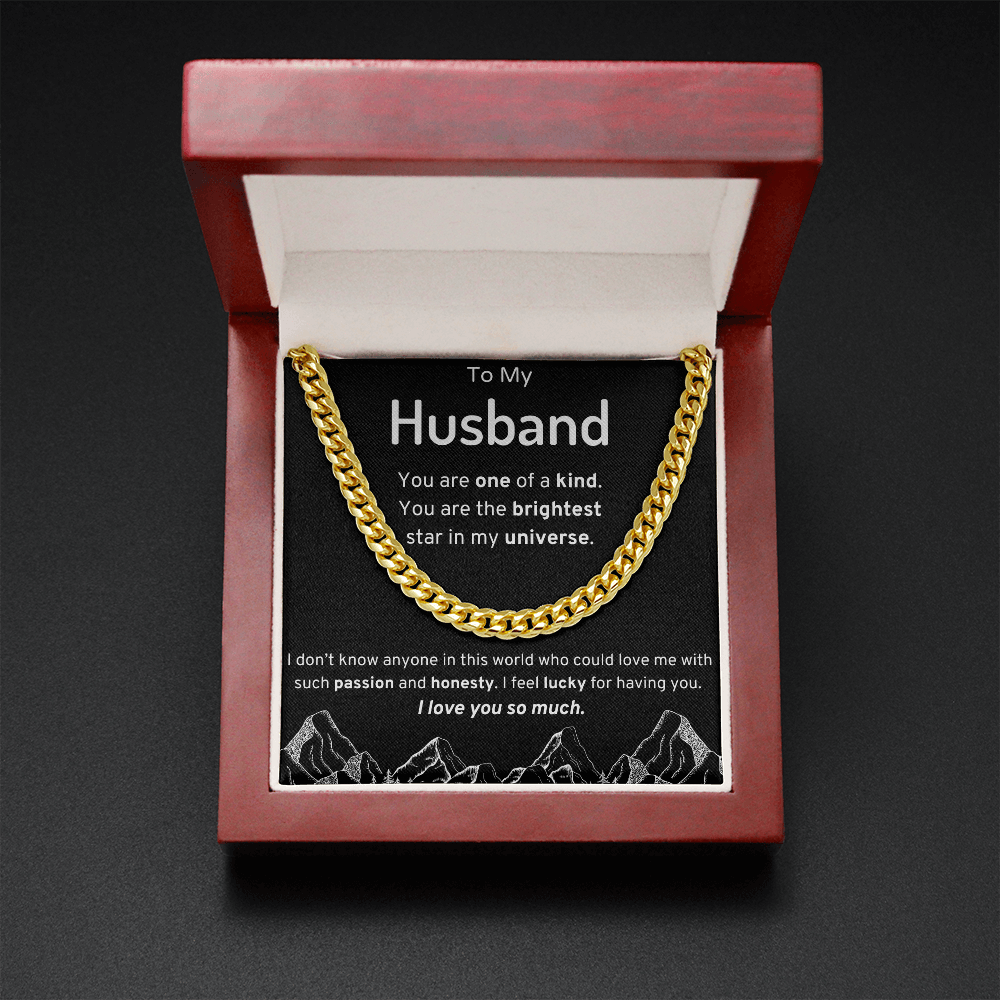 To My Husband Cuban Link Chain Necklace