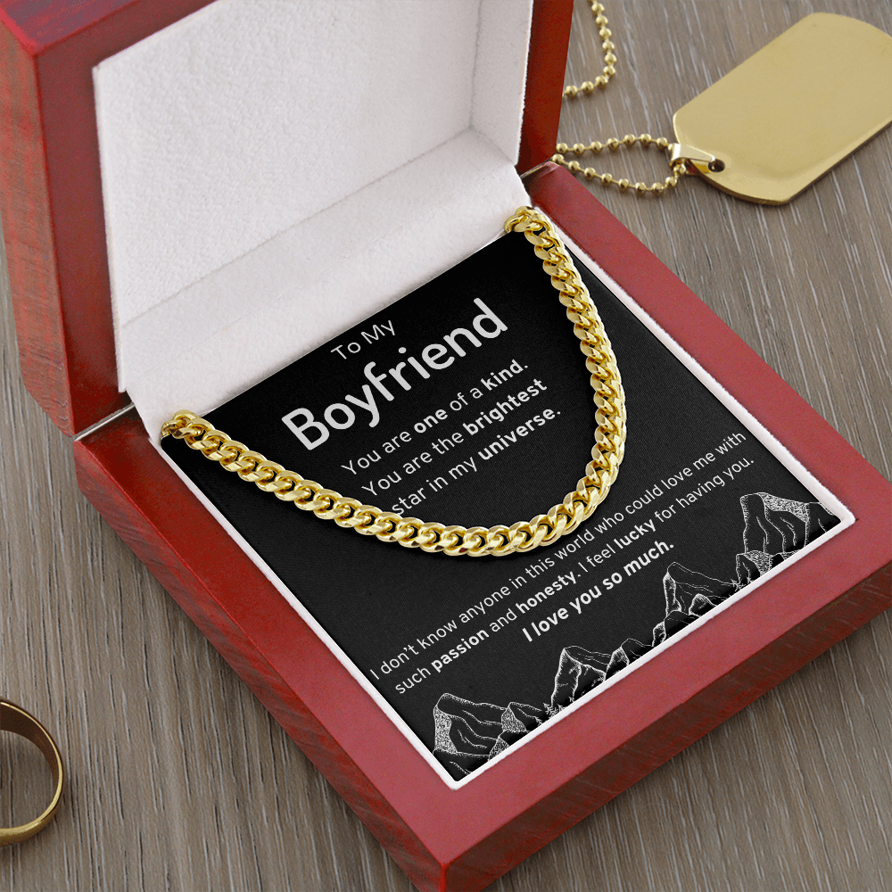 To My Boyfriend Cuban Link Chain Necklace