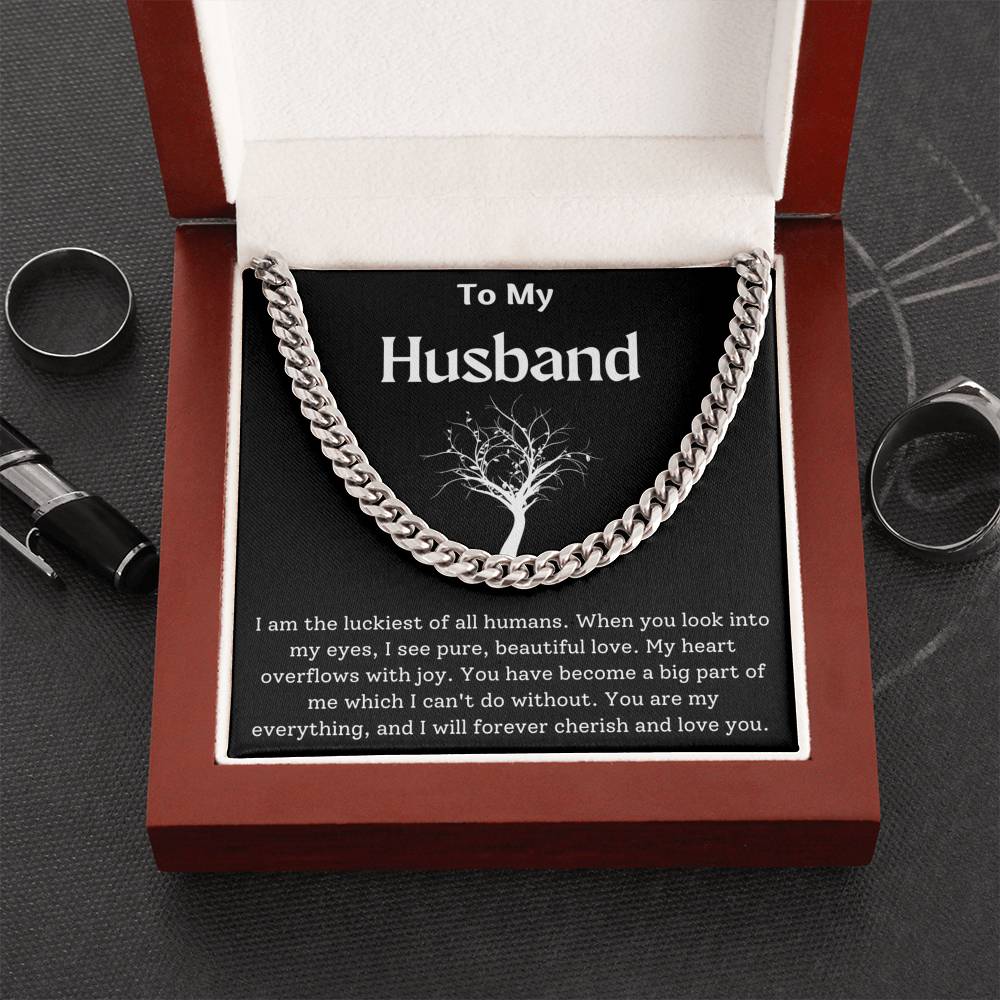 To My Husband Cuban Link Chain Necklace