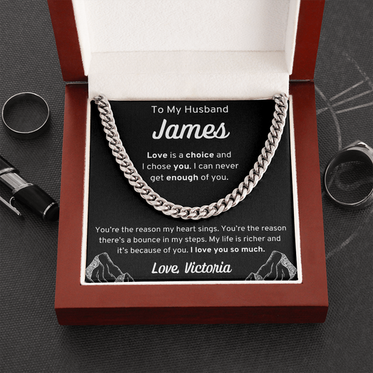 Personalized To My Husband Cuban Link Necklace