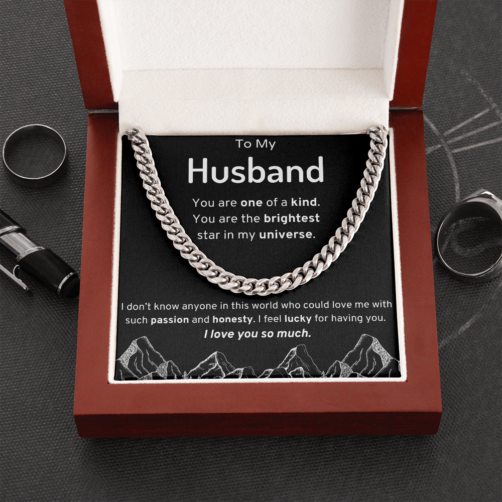 To My Husband Cuban Link Chain Necklace