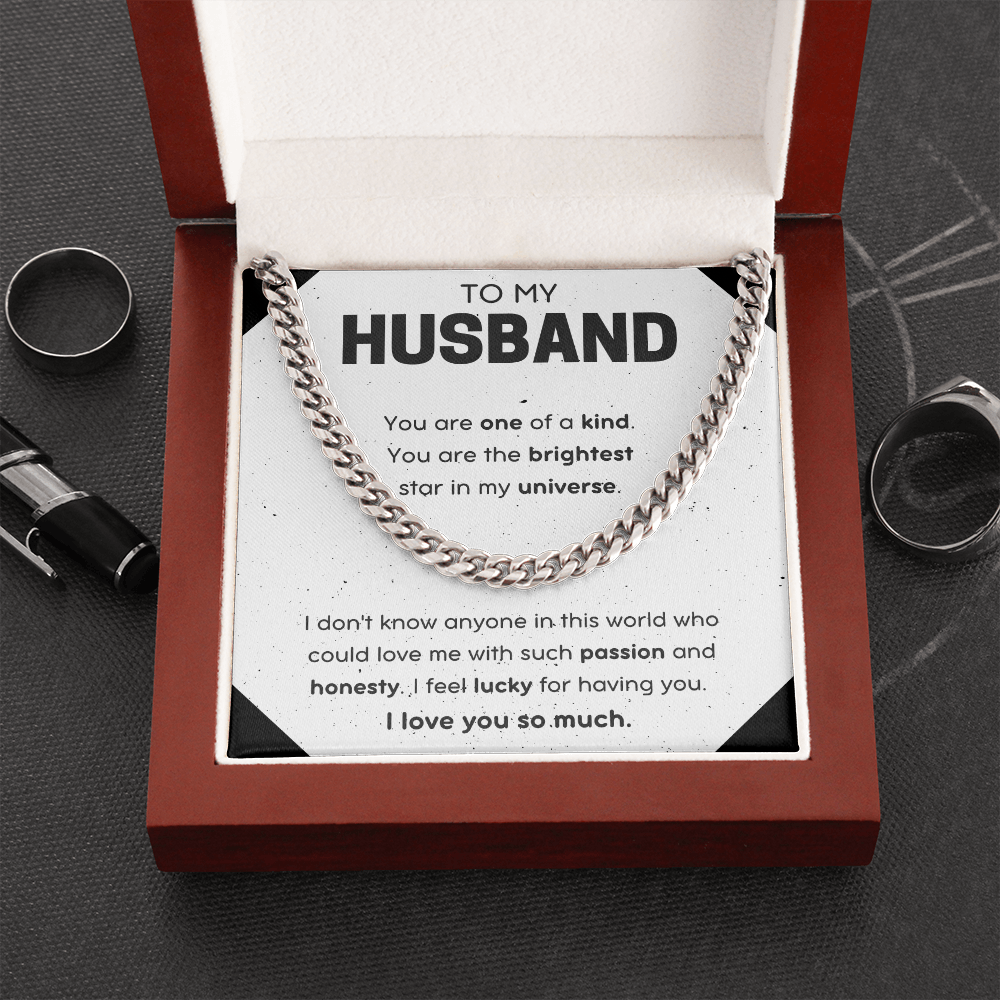 To My Husband Cuban Link Chain Necklace