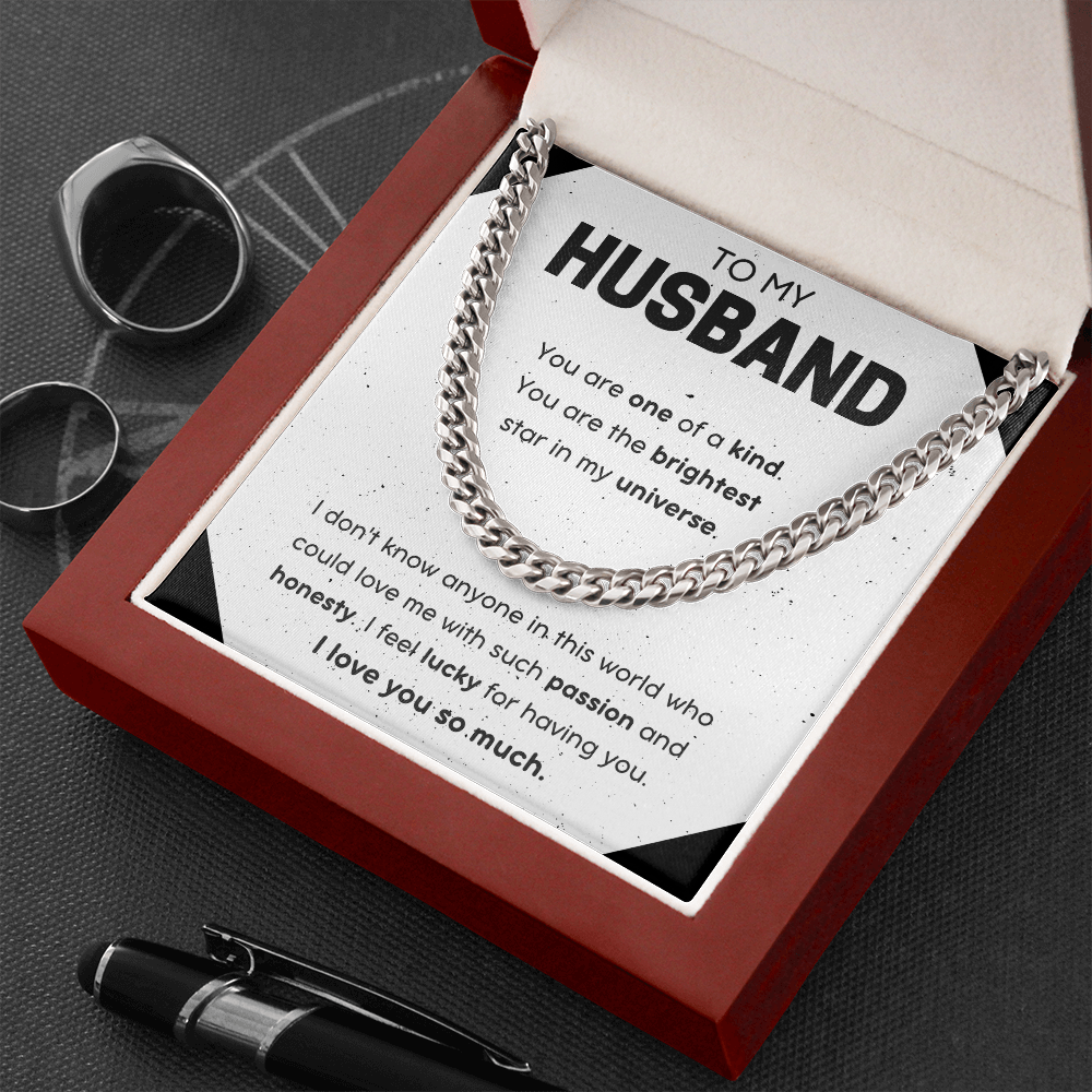 To My Husband Cuban Link Chain Necklace