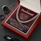 To My Husband Gradient Cuban Link Chain Necklace