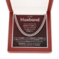 To My Husband Gradient Cuban Link Chain Necklace