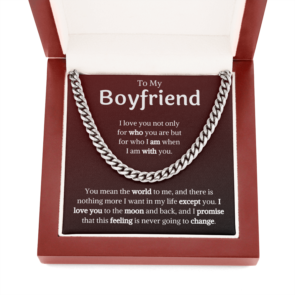 To My Boyfriend Gradient Cuban Link Chain Necklace