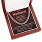 To My Husband Gradient Cuban Link Chain Necklace