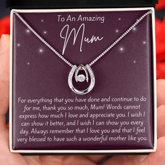 To An Amazing Mum Horseshoe Necklace