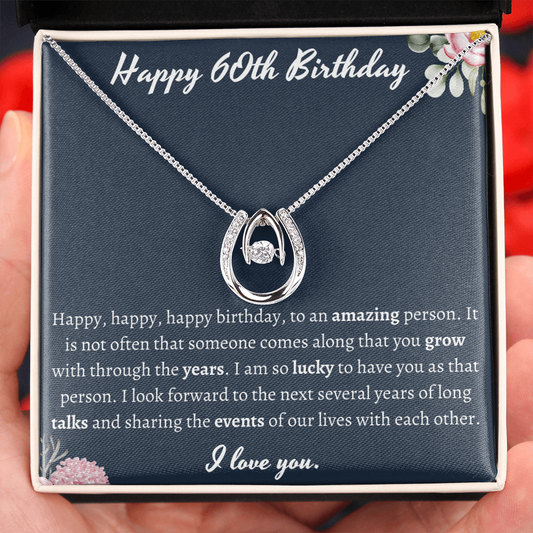Happy 60th Birthday Horseshoe Necklace