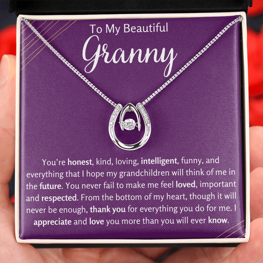 To My Beautiful Granny Horseshoe Necklace