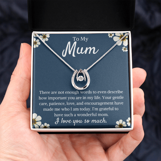 To My Mum Horseshoe Wishbone Necklace