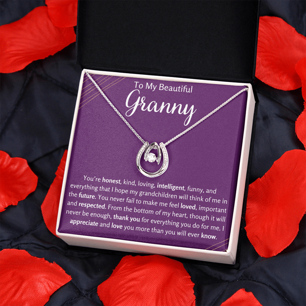 To My Beautiful Granny Horseshoe Necklace