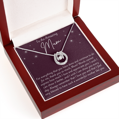 To An Amazing Mum Horseshoe Necklace