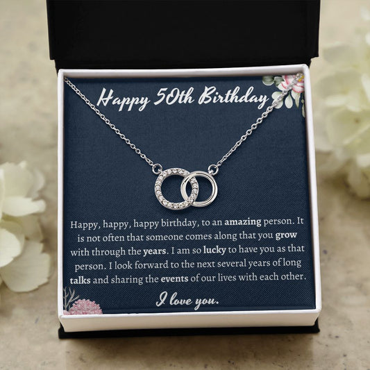 Happy 50th Birthday Pair Necklace