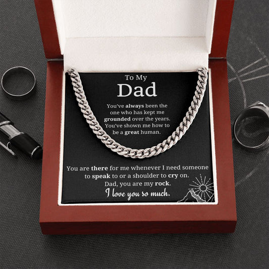 To My Dad Cuban Link Necklace Gift