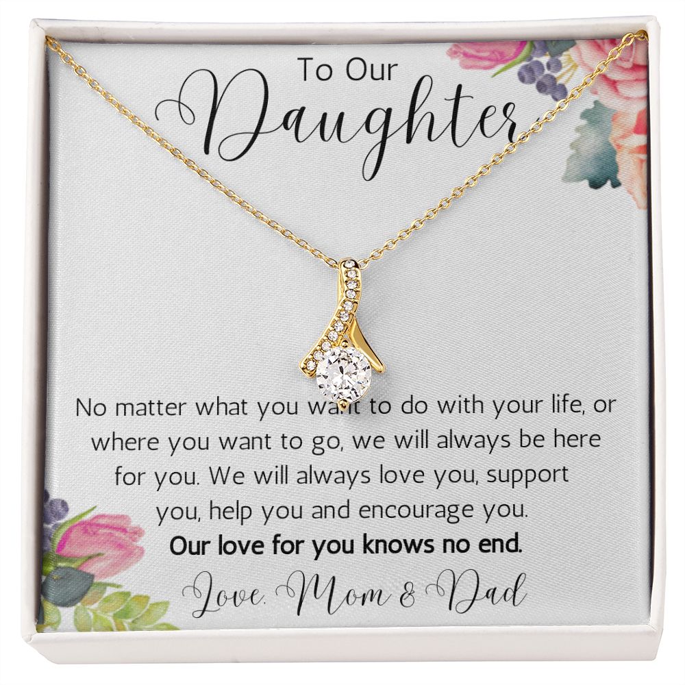 To Our Daughter Ribbon Necklace from Mom and Dad