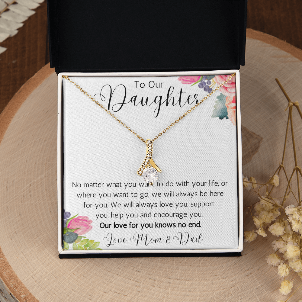 To Our Daughter Ribbon Necklace from Mom and Dad