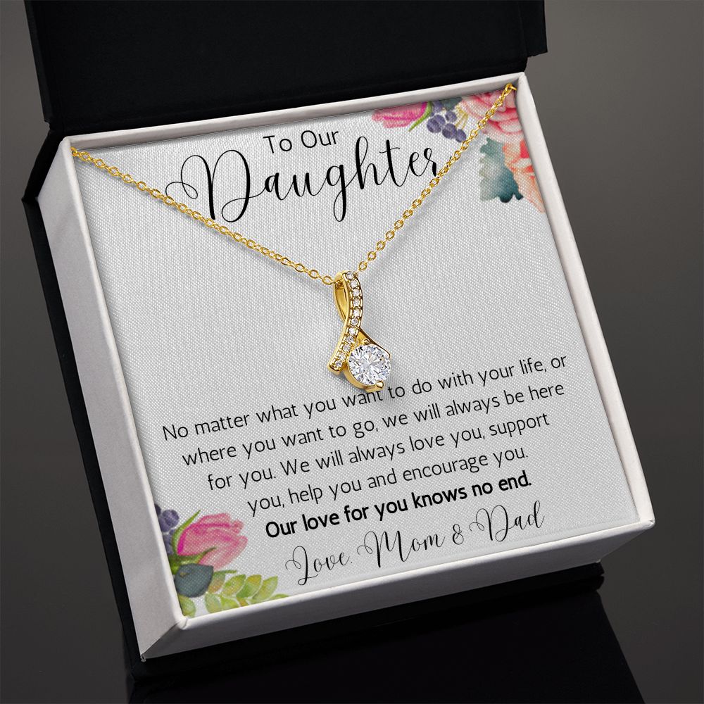 To Our Daughter Ribbon Necklace from Mom and Dad