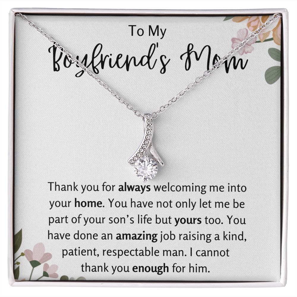 To My Boyfriend's Mom Ribbon Necklace