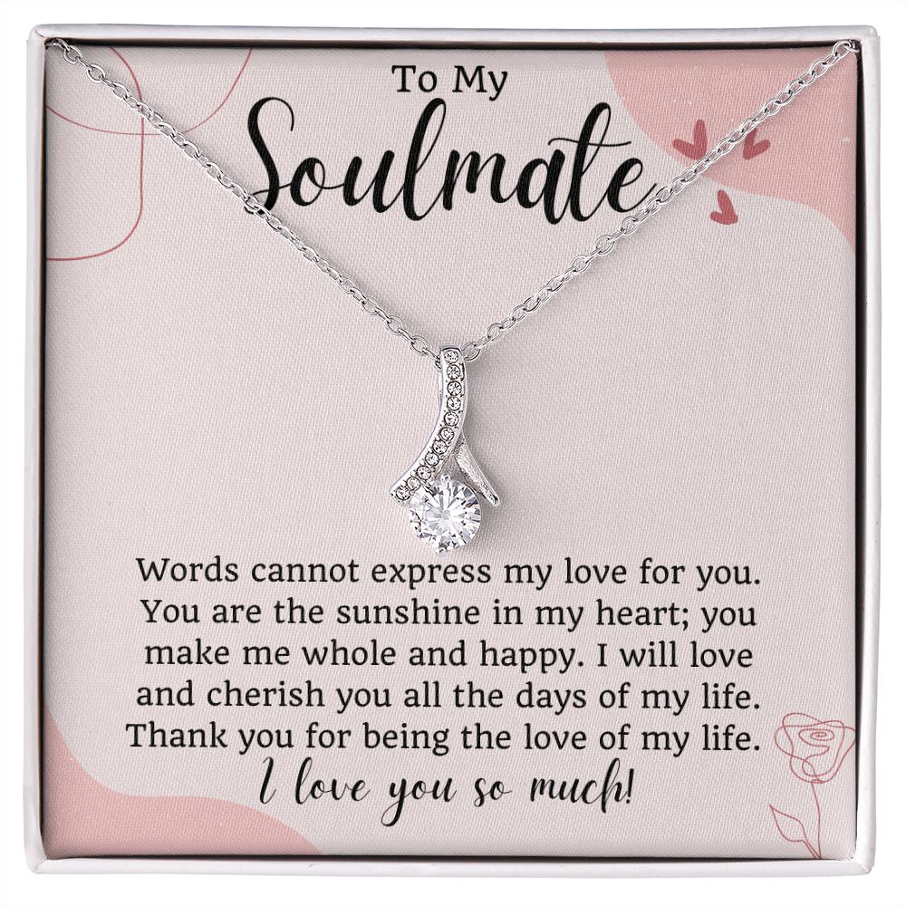 To My Soulmate Ribbon Necklace