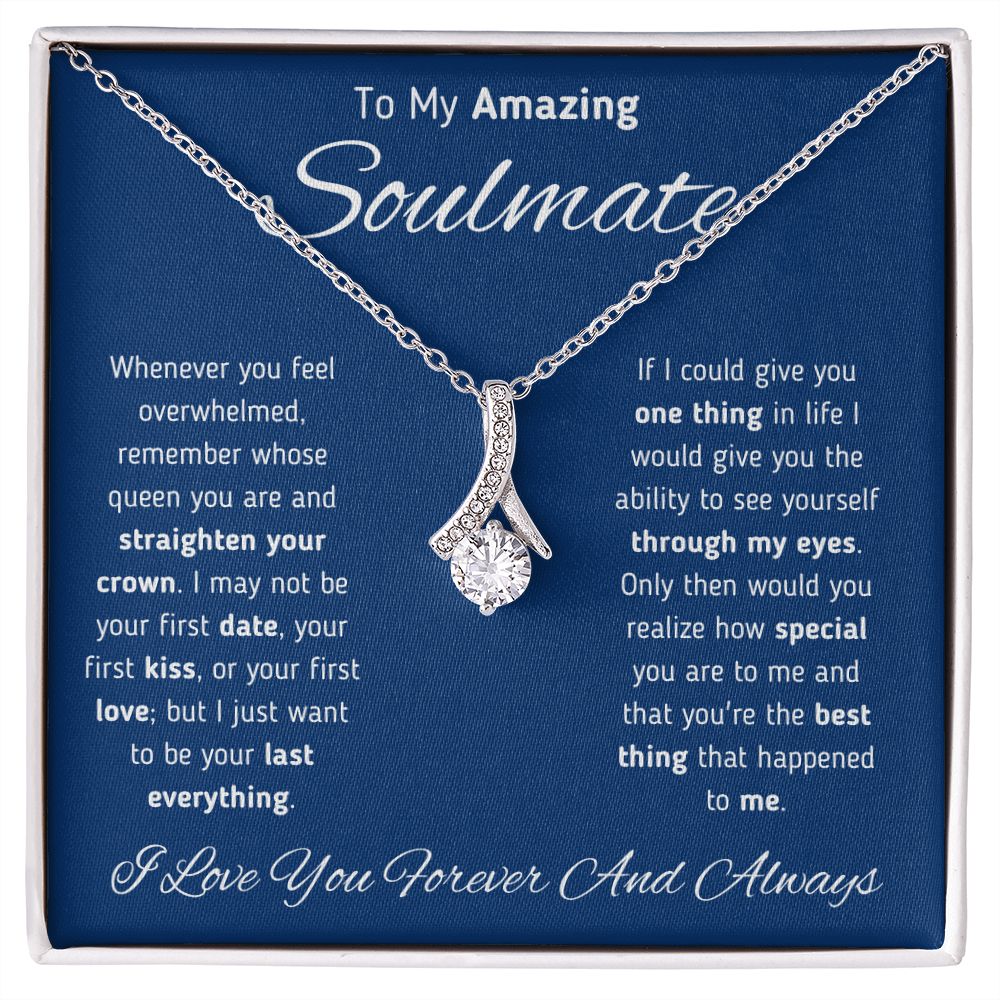 To My Amazing Soulmate Ribbon Necklace