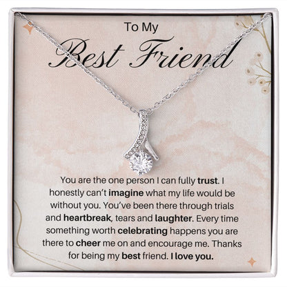 To My Best Friend Ribbon Necklace