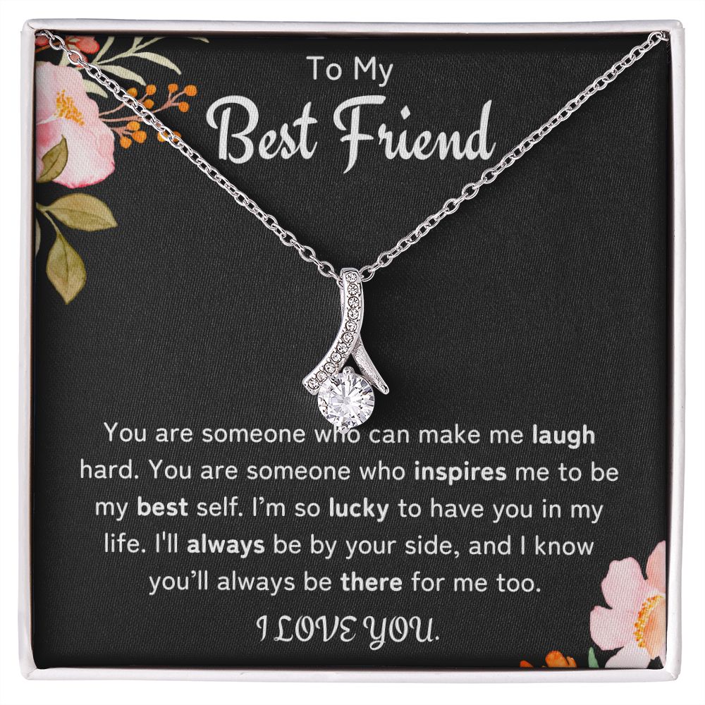 To My Best Friend Ribbon Necklace