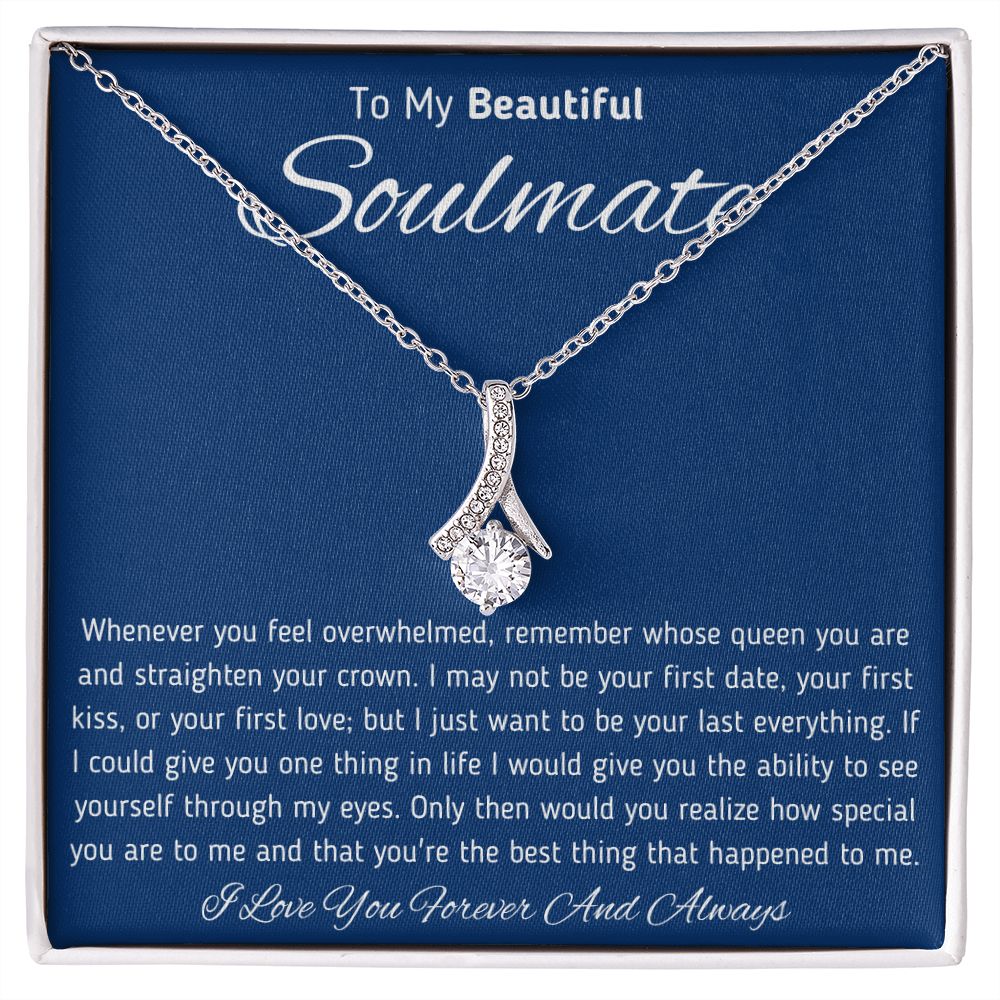 To My Beautiful Soulmate Ribbon Necklace