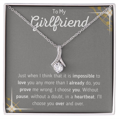 To My Girlfriend Ribbon Necklace