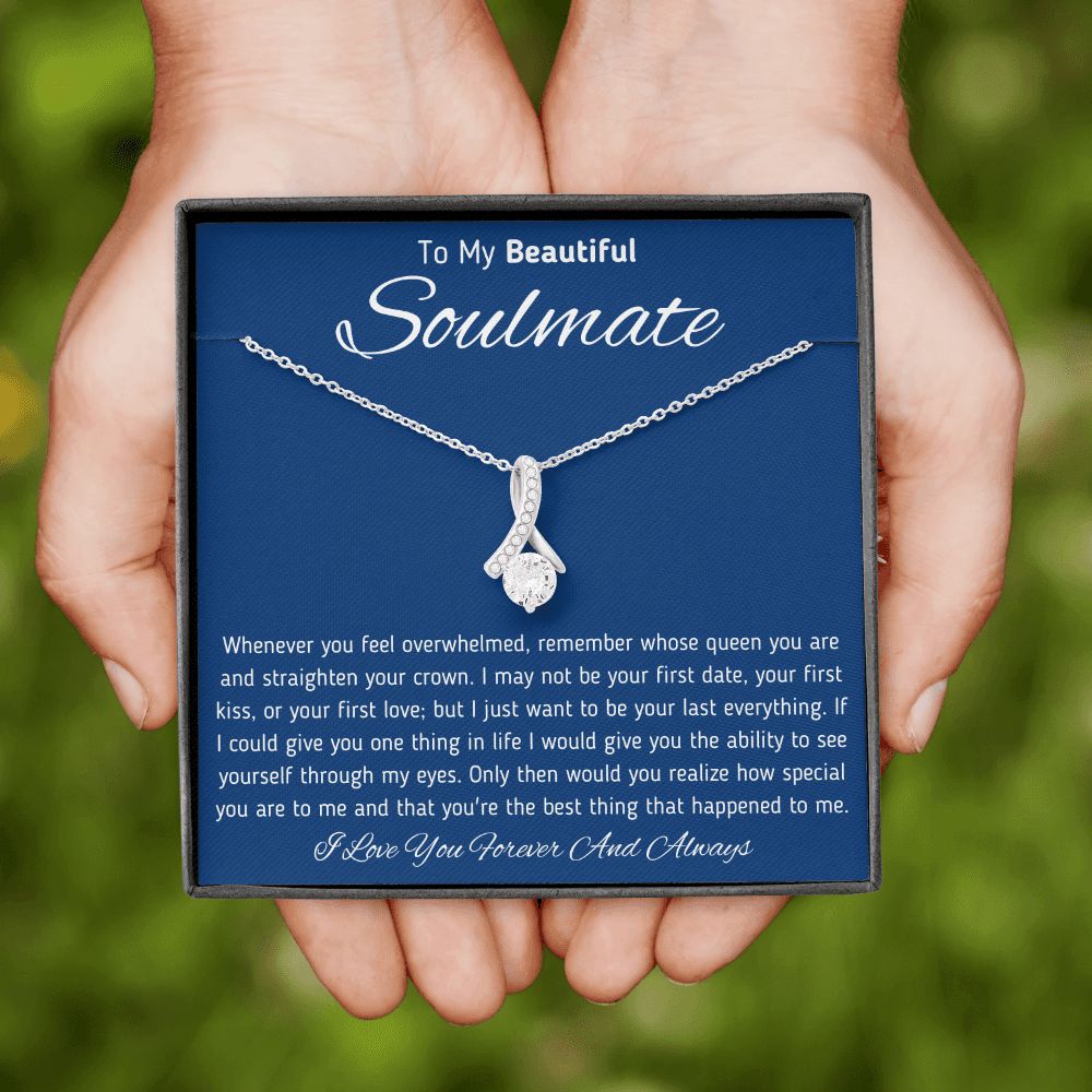 To My Beautiful Soulmate Ribbon Necklace