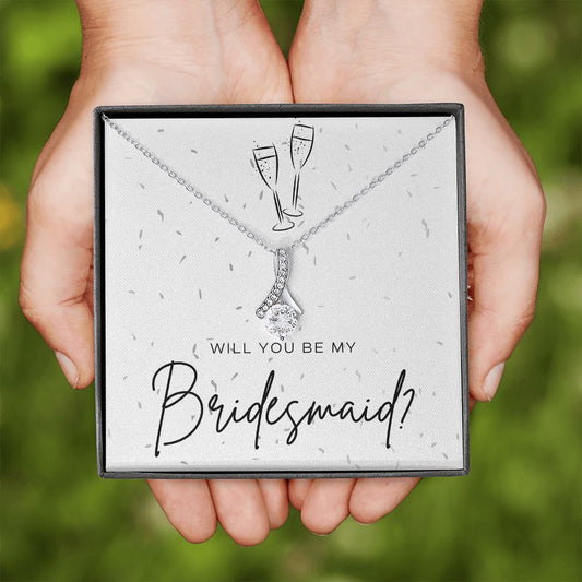 Bridesmaid Proposal Ribbon Necklace