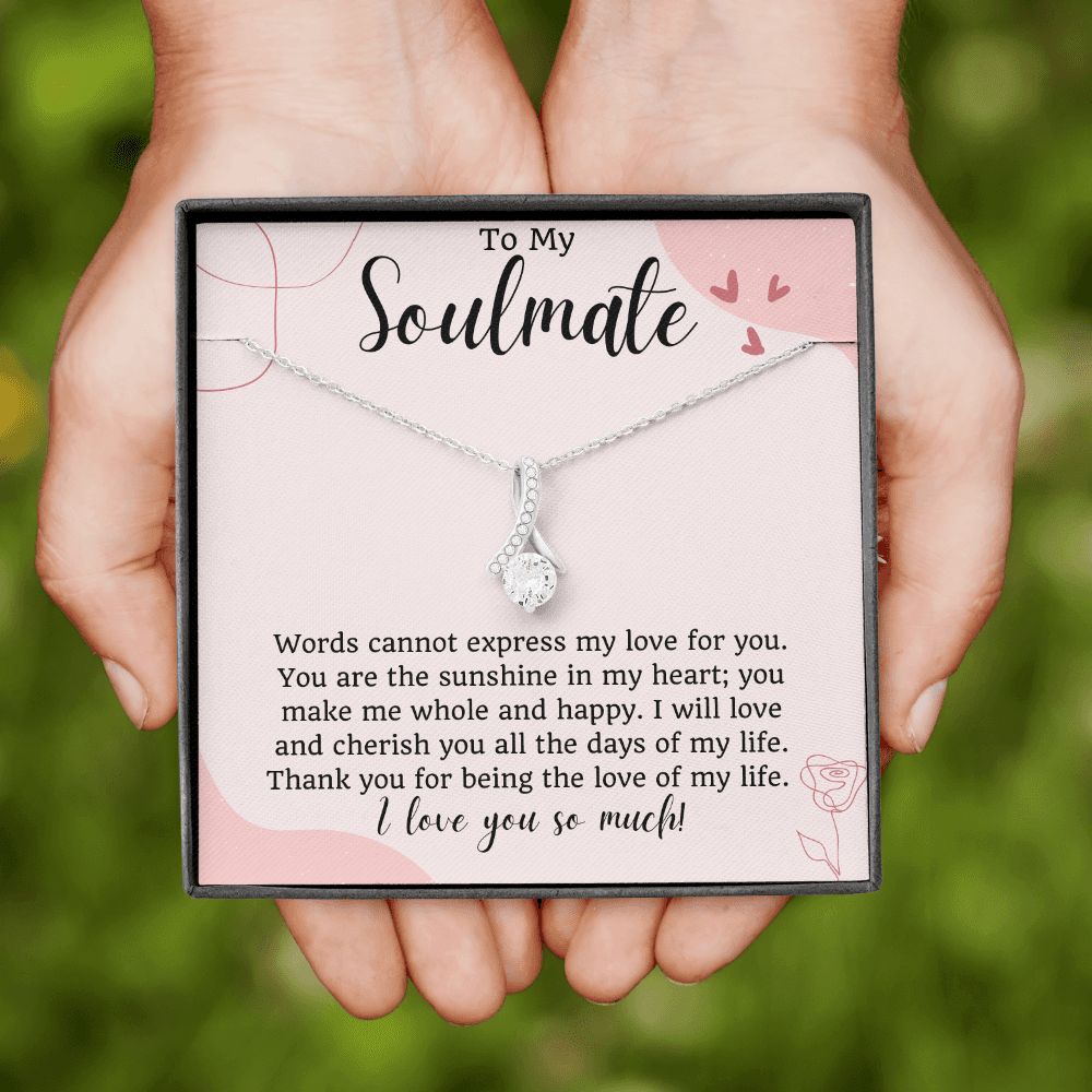 To My Soulmate Ribbon Necklace