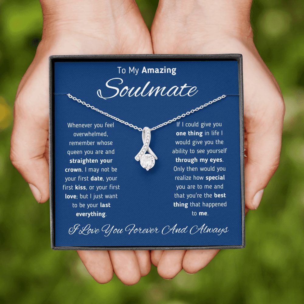 To My Amazing Soulmate Ribbon Necklace