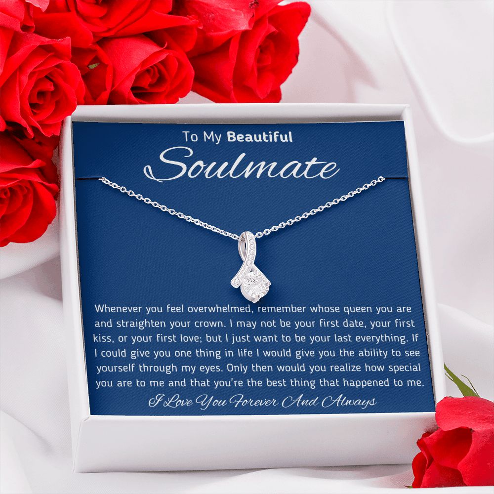 To My Beautiful Soulmate Ribbon Necklace