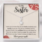 To My Sister Ribbon Necklace Gift