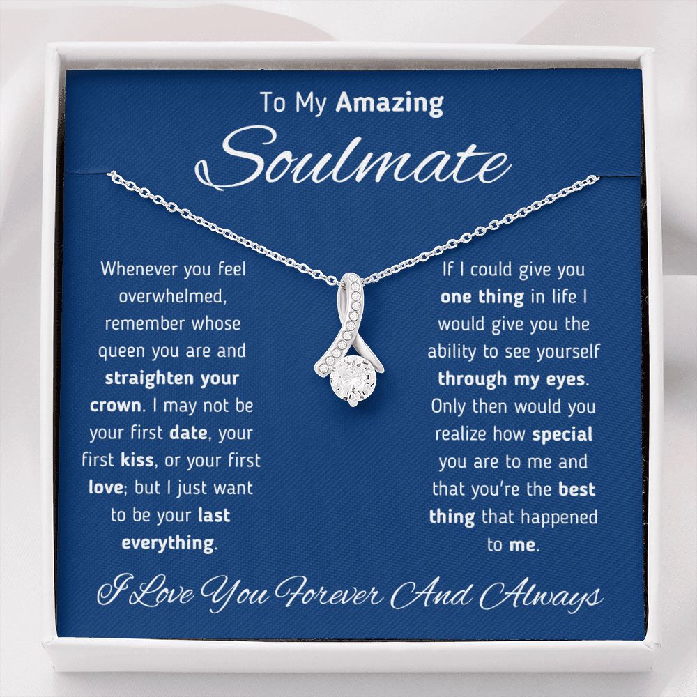 To My Amazing Soulmate Ribbon Necklace