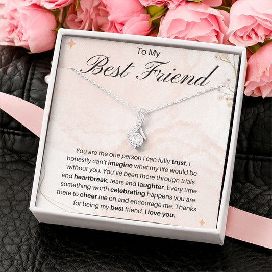 To My Best Friend Ribbon Necklace