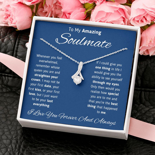 To My Amazing Soulmate Ribbon Necklace