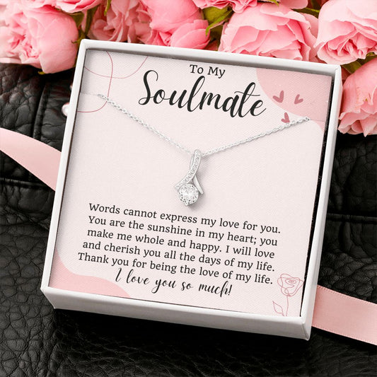 To My Soulmate Ribbon Necklace